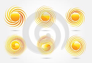 Set of sun logo vector image