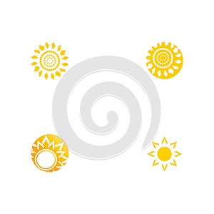 Set Sun Vector illustration Icon Logo