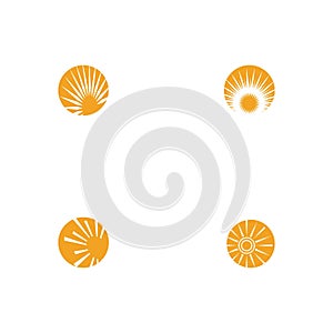 Set Sun Vector illustration Icon Logo Template