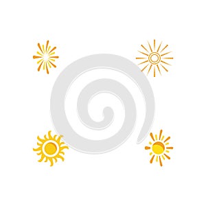 Set Sun Vector illustration Icon Logo Template