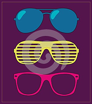 Set of sunglasses. illustration background