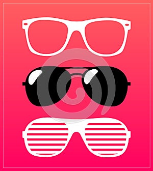 Set of sunglasses. illustration background