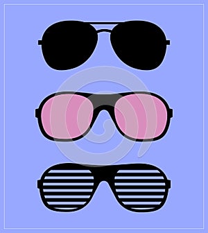 Set of sunglasses. illustration background