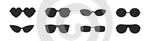 Set of sunglasses isolated on a white background. Vector illustration