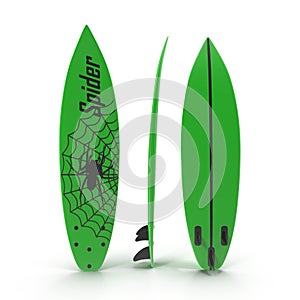 Set of surf boards on white 3D Illustration