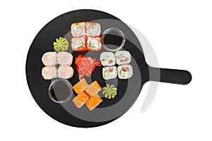 Sushi, rolls on a white isolated background
