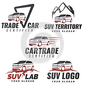 Set of SUV car service logo templates.