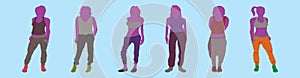 Set of sweat pants cartoon icon design template with various models. vector illustration isolated on blue background