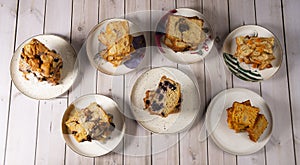 Set of Sweet bread on a wooden table