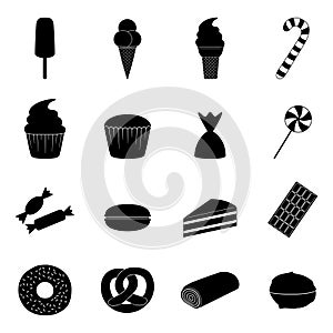 Set of sweets icons, illustration
