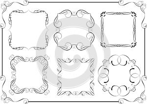 Set of swirl calligraphic frame design