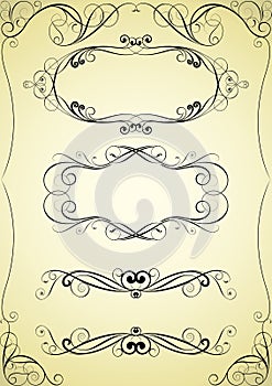 Set of swirl frame and corner design