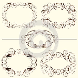 Set of a swirl frame design