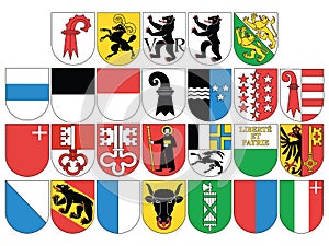 Set of Swiss Cantonal Coats of Arms photo