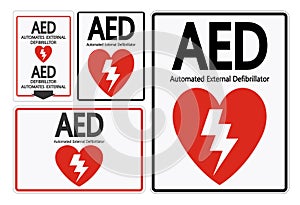 Set Symbol AED Symbol Sign Isolate On White Background,Vector Illustration EPS.10 photo