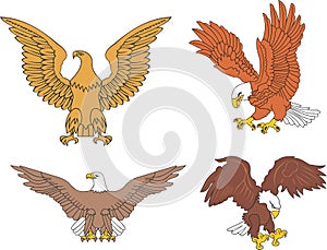 Set of symbolic U.S. eagles