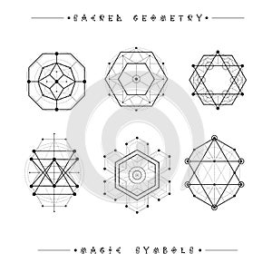 Set of symbols and elements. Alchemy, religion, philosophy, spirituality, hipster symbols and elements. geometric shapes