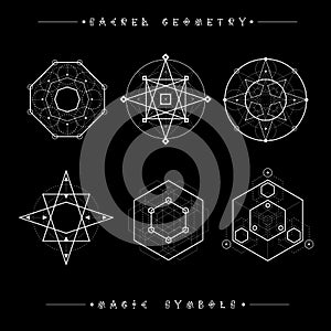 Set of symbols and elements. Alchemy, religion, philosophy, spirituality, hipster symbols and elements. geometric shapes