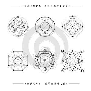 Set of symbols and elements. Alchemy, religion, philosophy, spirituality, hipster symbols and elements. geometric shapes