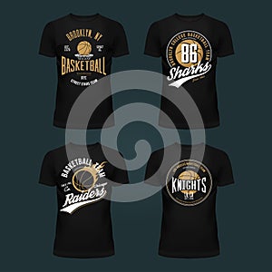 Set of t-shirt basketball print or cloth design