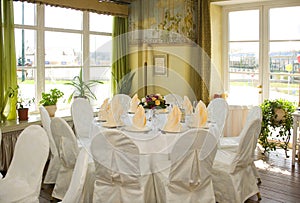 Set table in the dining room