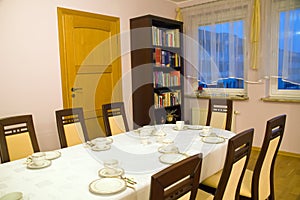 Set table in dinning room