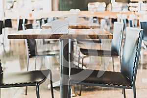 Set of tables in a bar restaurant. Concept of horeca, dining, and entertainment.