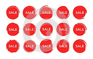 Set of tag sale label. Grunge stamps, badges and banners. Special offer, hot sale, Best price. Shopping. Vector illustration