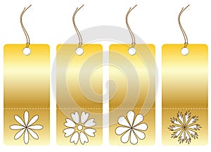 Set of tags with floral symbols