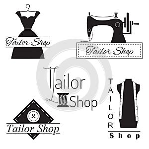 Set of tailor labels, badges and emblems