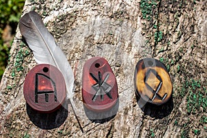 A set of talismans of three runes