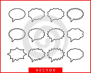 Set talk bubbles speech vector. Blank empty bubble icon design elements. Chat on line symbol template. Collection dialogue balloon