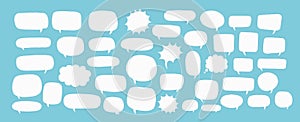 Set of talk speech bubbles and think for dialog words or message. Design elements