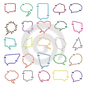 Set of Talk and think information comics bubbles silhouettes for