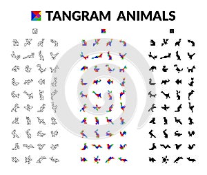 Set Of Tangram Animals Brain Game for children