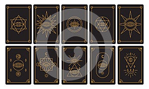 set of tarot card design. dark magic symbol