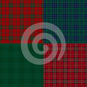 Set of tartan check backgrounds.