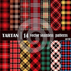 Set Tartan Seamless Pattern.