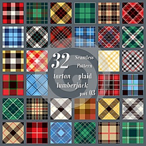 Set Tartan Seamless Pattern.