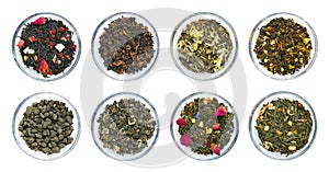 Set of a Tea in a bowles on white