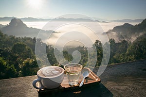 A set of tea and cofee in Jabo cofee shop on Japo village