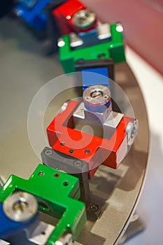 A set of teaching equipment mechanical gear universal joint model close-up