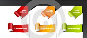 Set of teared colorful papers.