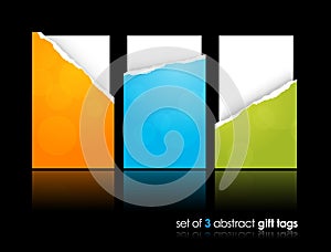 Set of teared gift cards. photo