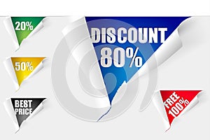 Set of teared papers