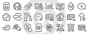Set of Technology icons, such as Graph, Work home, Fast delivery. Vector