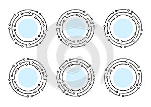 Set of technology round frame