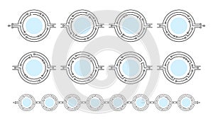 Set of technology round frame