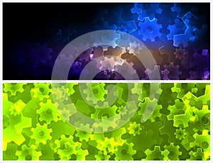 Set of technology web banners.