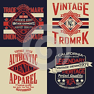 Set of tee shirt print designs